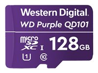 WD Purple SC QD101 WDD128G1P0C - Carte mémoire flash - 128 Go - UHS-I U1 / Class10 - microSDXC UHS-I - violet WDD128G1P0C